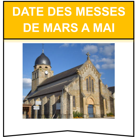 Date des messes de mars a mai