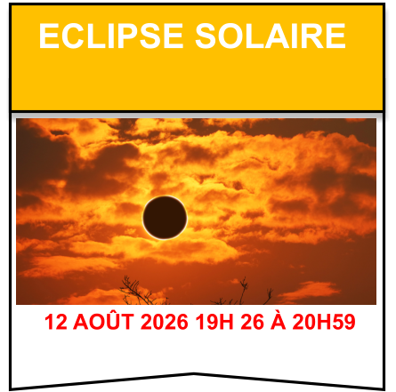 12 Août 2026 19h 26 à 20h59 Eclipse solaire